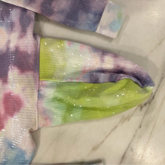 New with tags FOREVER 21 sequin tie dye hoodie in size small - Picture 9 of 10